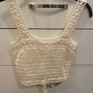 Cream Crocheted Tank Top